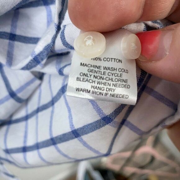 Untuckit Button Down Shirt Mens Extra Large Slim Fit White Blue Window Pane - Picture 5 of 9